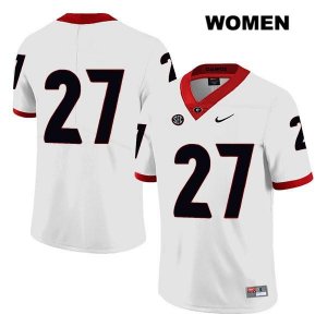 Women's Georgia Bulldogs NCAA #27 Eric Stokes Nike Stitched White Legend Authentic No Name College Football Jersey ZVQ3254QV